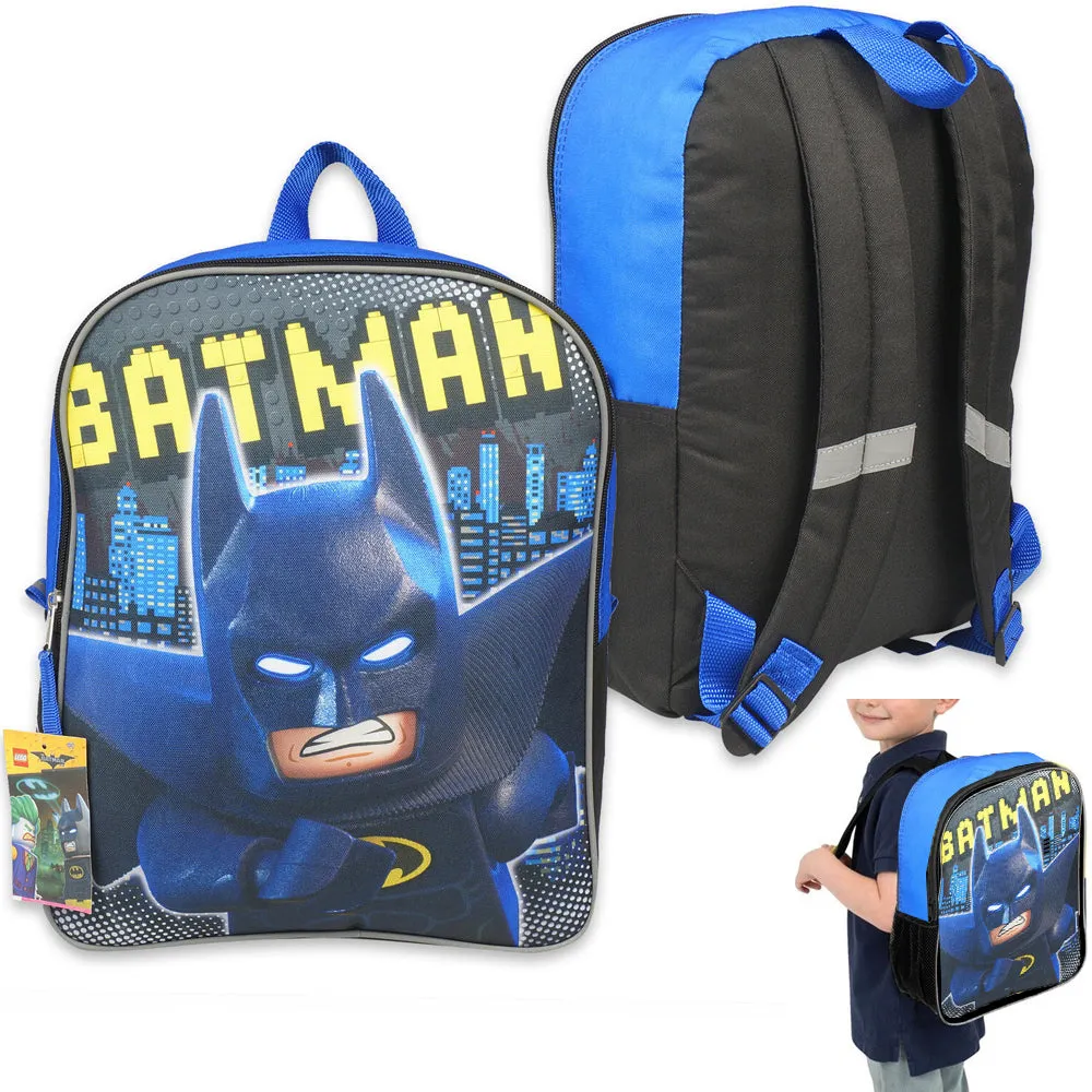 1 Batman Backpack Book Bag Lego Movie 15" Large Black School School Supplies