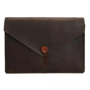 15.4 Business Laptop Tablet Bag - Genuine Leather - Universal Fit