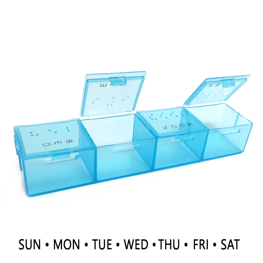 2 Pack Weekly Pill Box Holder Organizer 7 Day Medication Storage 28 Compartments
