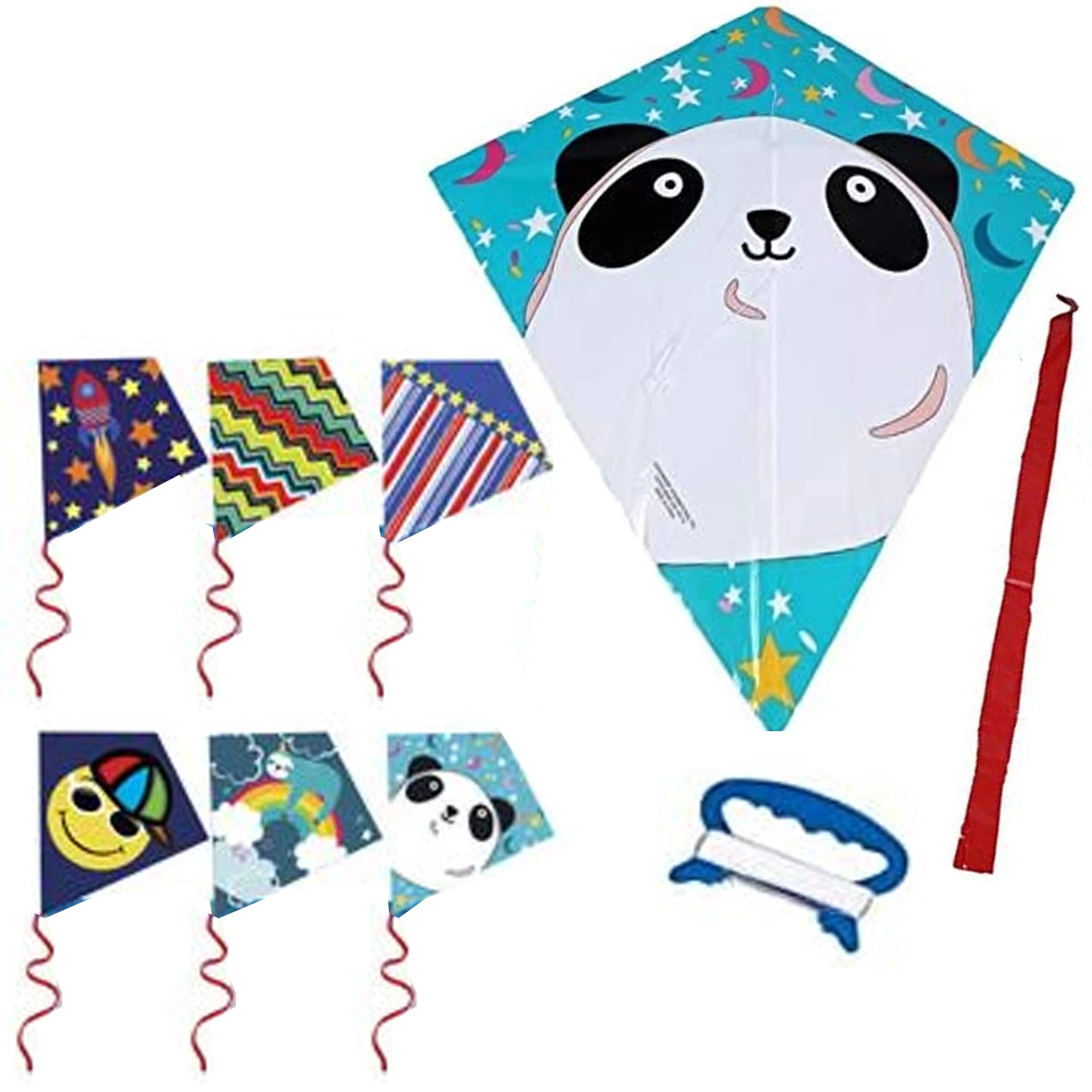 2 Packs Easy Flyer Diamond Kite Fun Kid Beach Fly Park Outdoor Games Plastic Toy