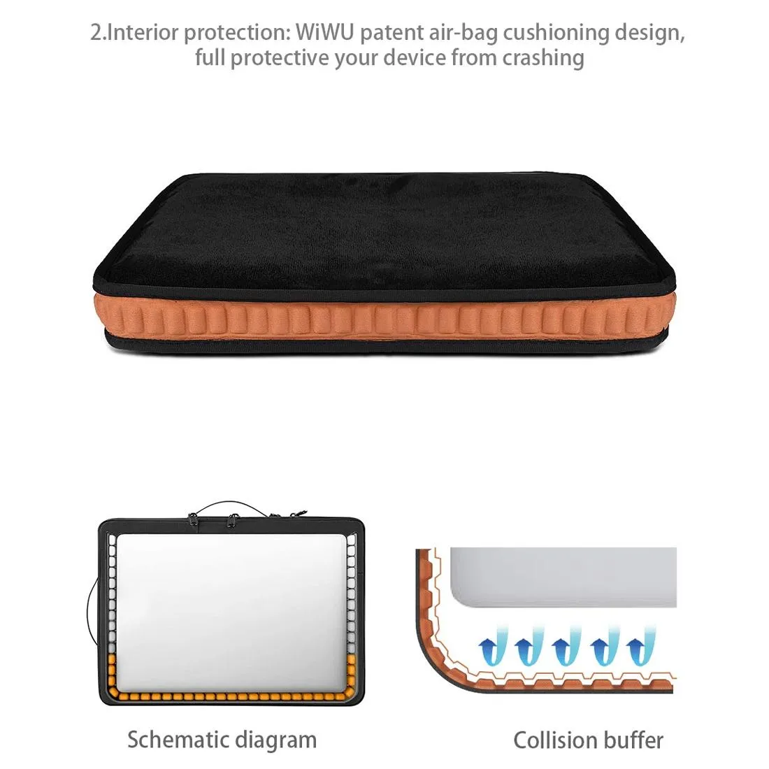 Alpha Nylon Double Layer Travel Carrying Storage Bag Sleeve Case for 14 Inch Laptop Black
