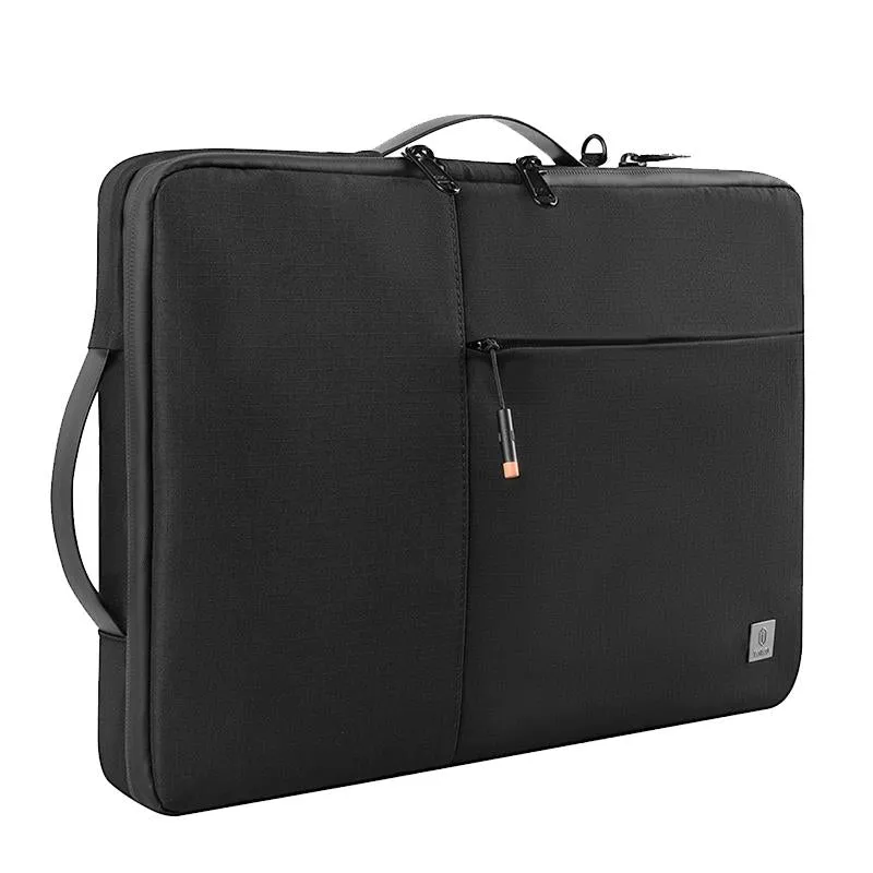 Alpha Nylon Double Layer Travel Carrying Storage Bag Sleeve Case for 14 Inch Laptop Black