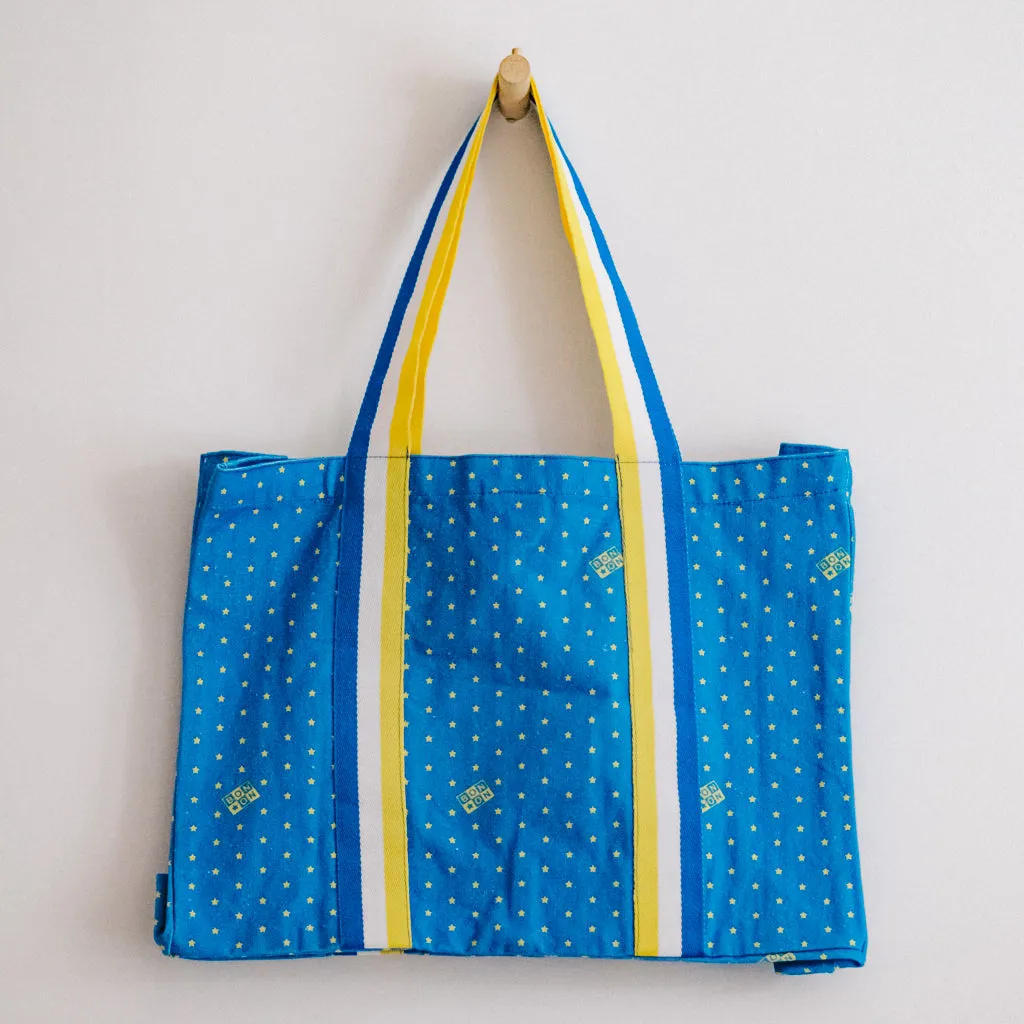 Bonton x Sundek Child Tote Bag Blue With Star Print