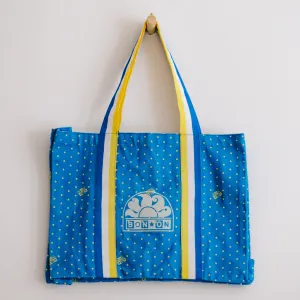 Bonton x Sundek Child Tote Bag Blue With Star Print