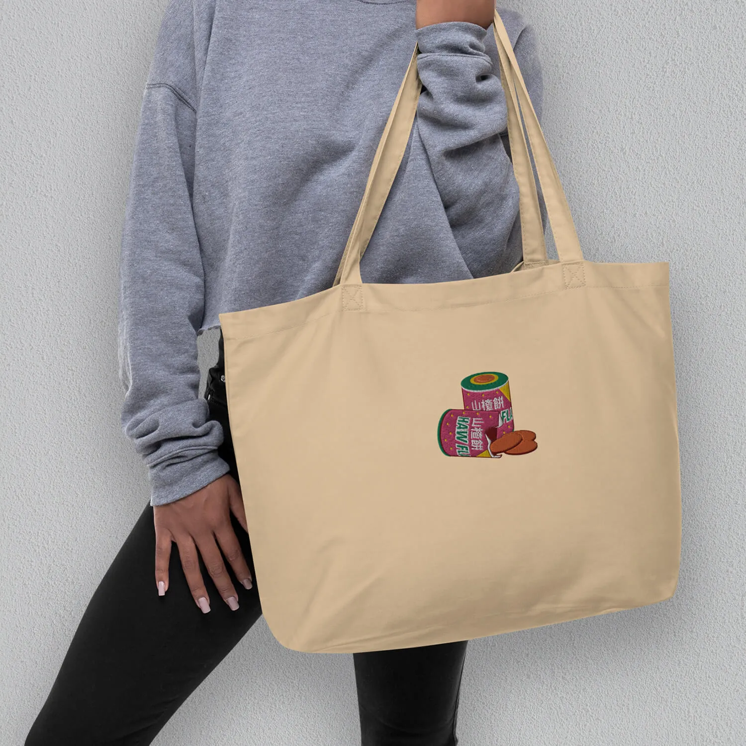 Haw Flakes Embroidered Large Tote