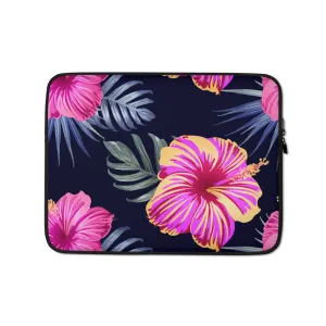 Large Bright Pink Hibiscus Laptop Sleeve / Case