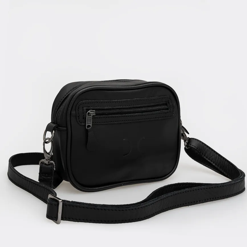 Lipstick Bag Black Leather