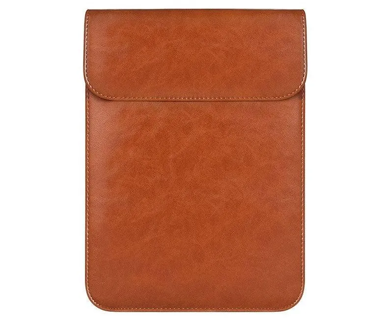 Waterproof Custom PU Leather Slim laptop Bag Sleeve-Brown