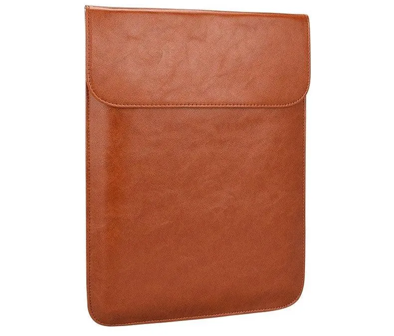 Waterproof Custom PU Leather Slim laptop Bag Sleeve-Brown