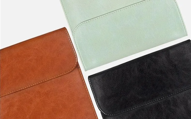 Waterproof Custom PU Leather Slim laptop Bag Sleeve-Brown